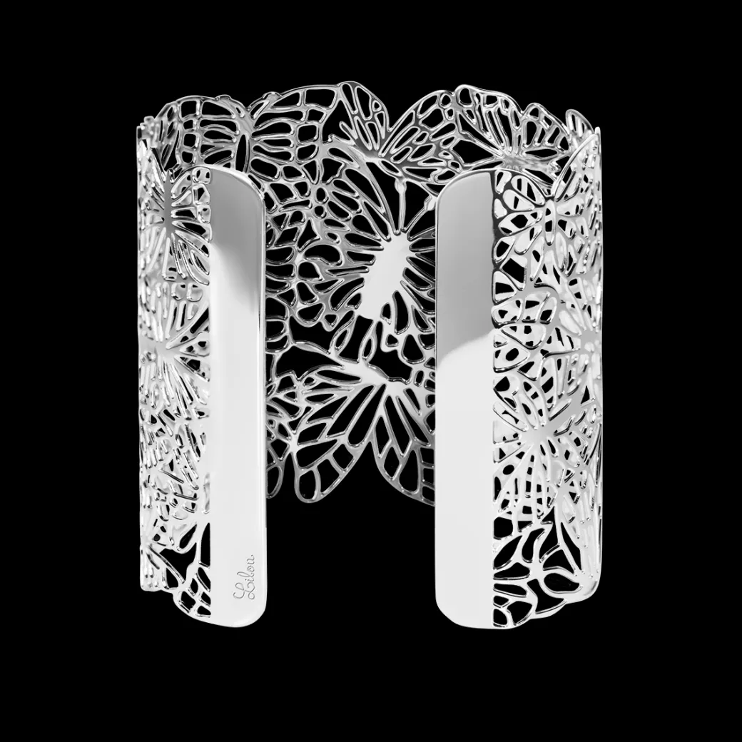Bransoleta mankietowa Papillon posrebrzana^Lilou Outlet
