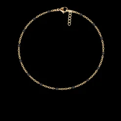 Bransoletka 16+5 cm, czarna emalia, pozłacana^Lilou Online