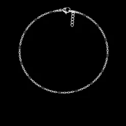 Bransoletka 16+5 cm, czarna emalia, posrebrzana^Lilou New