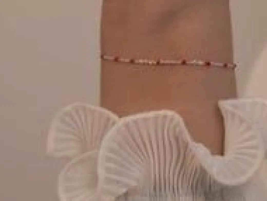 Bransoletka 16+5 cm, czerwona emalia, posrebrzana^Lilou Sale
