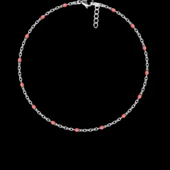 Bransoletka 16+5 cm, koralowa emalia, posrebrzana^Lilou Outlet