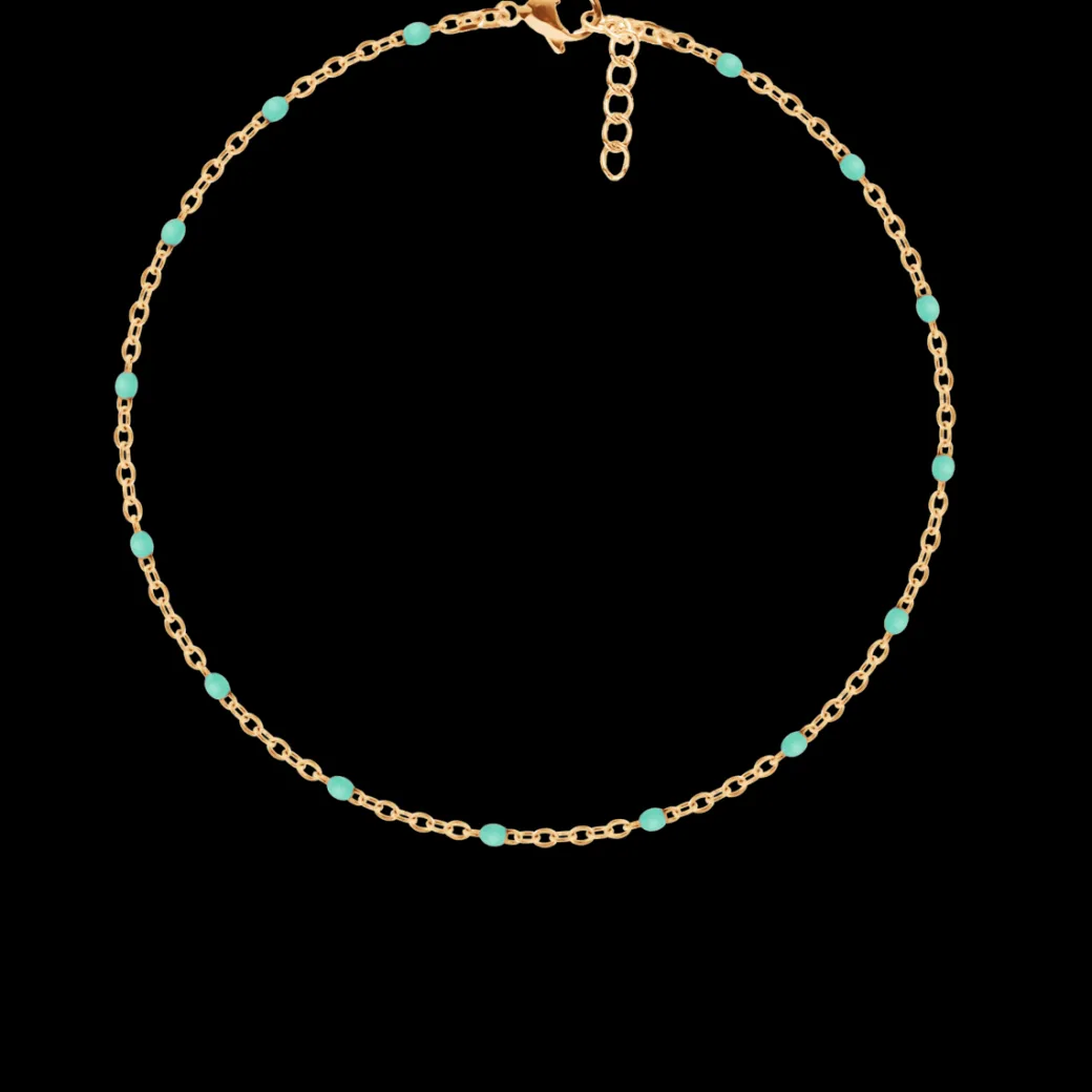 Bransoletka 16+5 cm, miętowa emalia, pozłacana^Lilou Sale