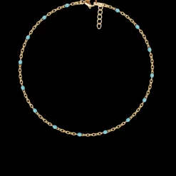 Bransoletka 16+5 cm, turkusowa emalia, pozłacana^Lilou Online
