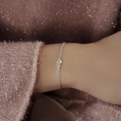 Bransoletka na łańcuszku Sparkling posrebrzana^Lilou Outlet