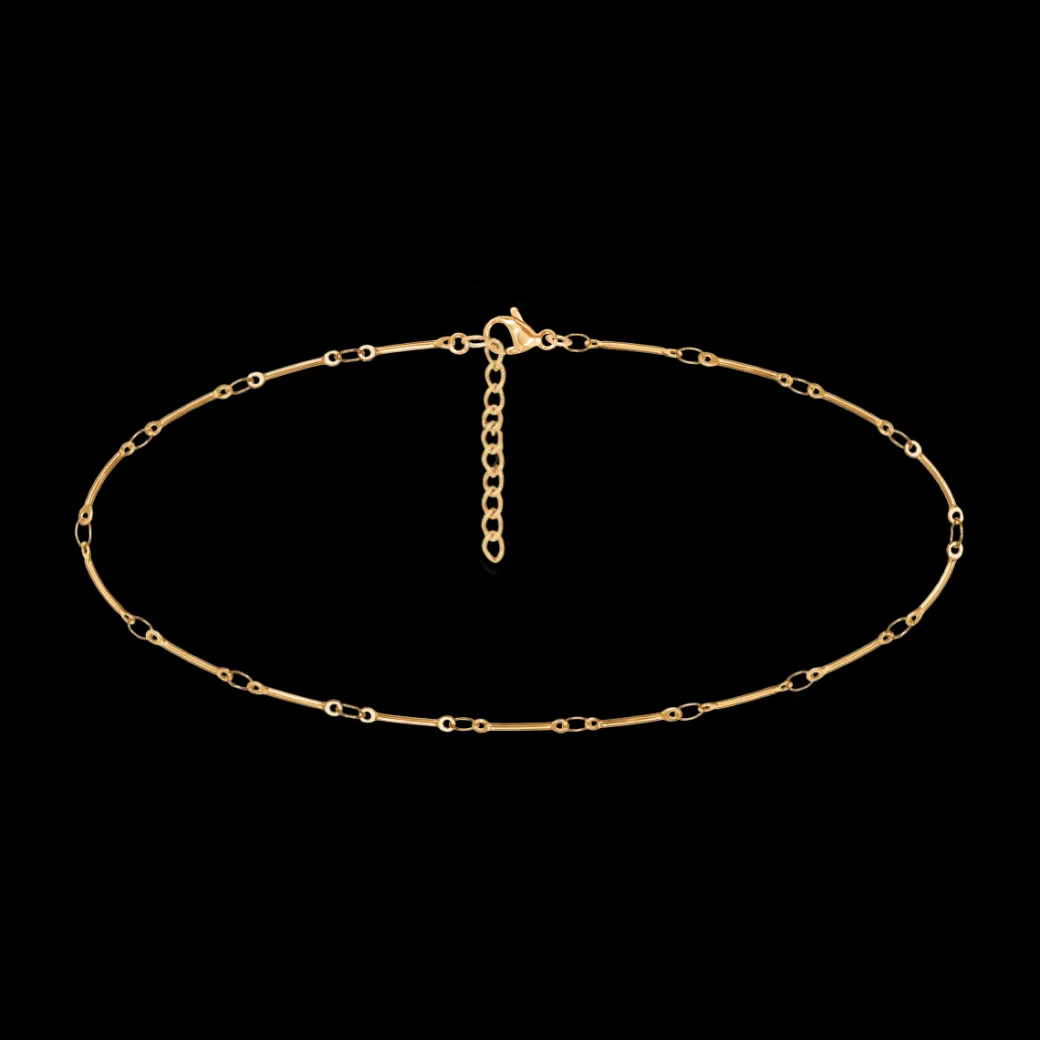 Bransoletka na kostkę Bamboo pozłacana 23+5 cm^Lilou Fashion