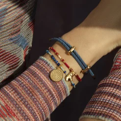 Bransoletka z niebieskimi japońskimi koralikami Miyuki z zawieszką Boho I^Lilou Sale
