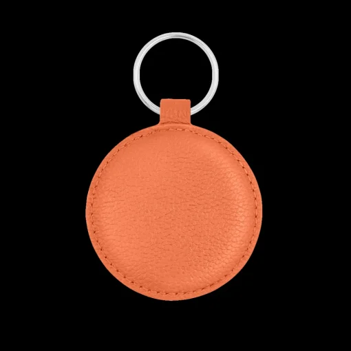 Brelok medalik pomarańczowy z okuciem w srebrnym kolorze^Lilou Online