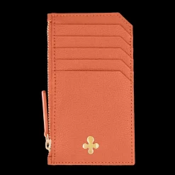 Card holder skórzany w kolorze pomarańczowym^Lilou Fashion