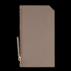 Card holder skórzany w kolorze mocca z wytłoczoną koniczyną^Lilou Hot