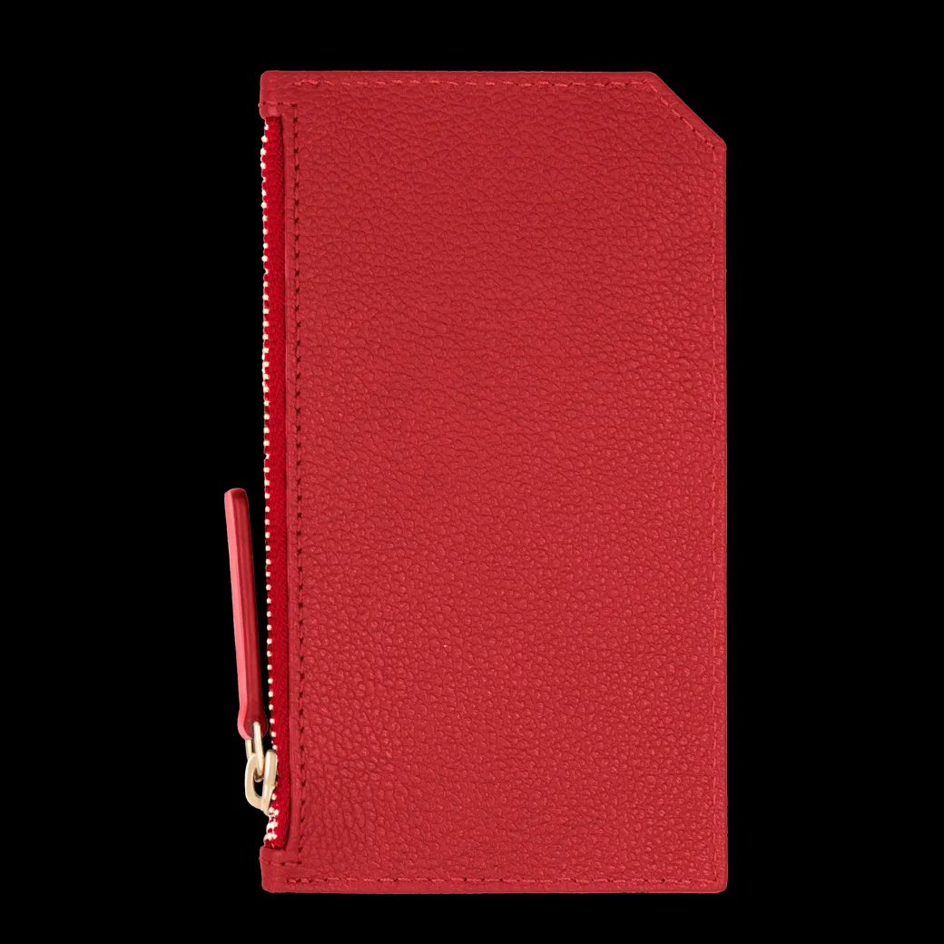 Card holder skórzany w kolorze czerwonym^Lilou Discount