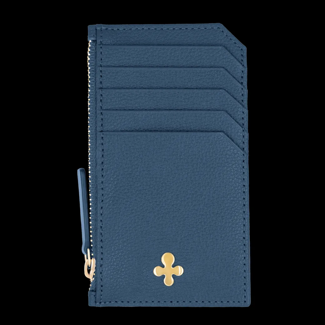 Card holder skórzany w kolorze granatowym^Lilou Fashion