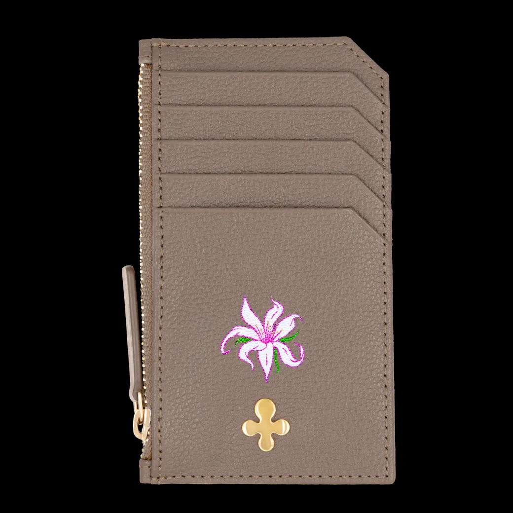 Card holder skórzany w kolorze mocca^Lilou New