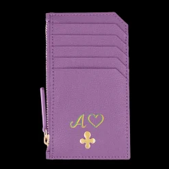 Card holder skórzany w kolorze fioletowym^Lilou Clearance