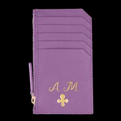 Card holder skórzany w kolorze fioletowym^Lilou Clearance