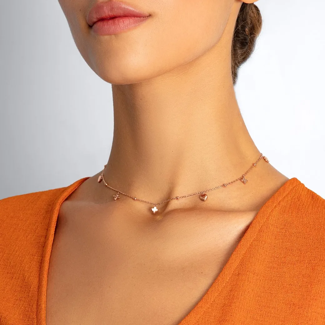 Choker Etincelle różowe pozłocenie^Lilou Online