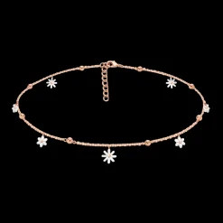 Choker Flowers różowe pozłocenie z niezapominajkami z masy perłowej^Lilou Outlet
