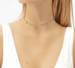 Choker Flowers srebrny^Lilou Online