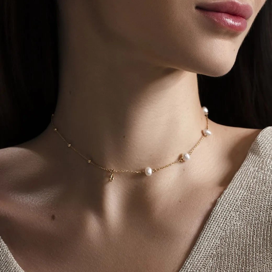 Choker Pearls, pozłacany^Lilou Outlet