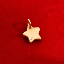 gwiazdka 1 cm z diamentem HI SI 1,2 mm ZŁOTO ŻÓŁTE^Lilou Hot