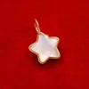 Gwiazdka z masy perłowej 0,8 cm w ramce ze złota próby 585^Lilou Online