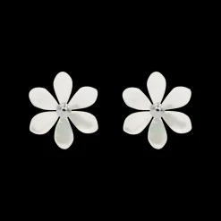 Kolczyki Flowers na sztyfcie posrebrzane z niezapominajkami z masy perłowej^Lilou New