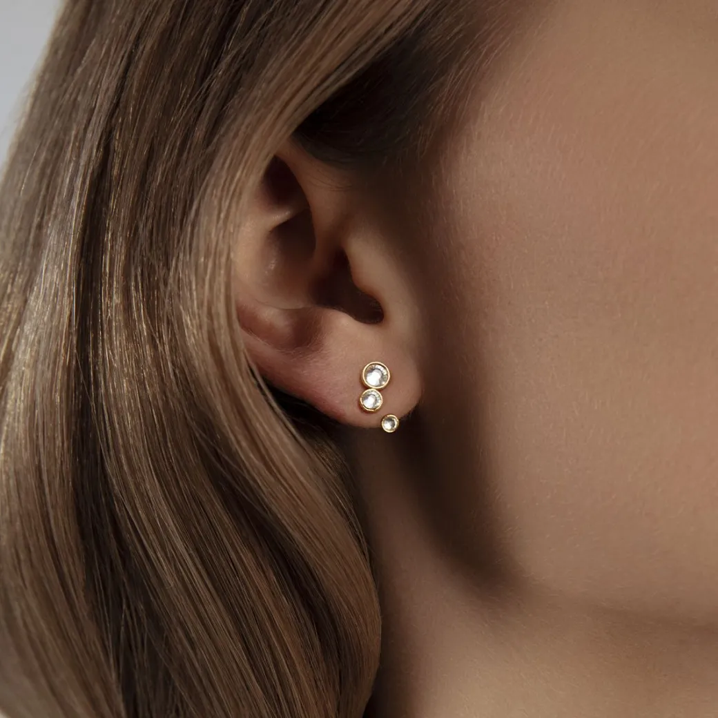 Kolczyki Sparkling sztyfty 3 pozłacane^Lilou Best