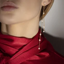 Kolczyki wiszące Pearls II pozłacane^Lilou Sale