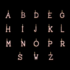 Literka A z różową emalią pozłacana^Lilou Online