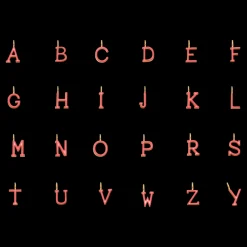 Literka U z koralową emalią pozłacana^Lilou New