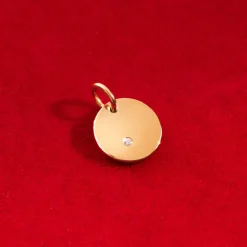medalik 1 cm z diamentem HI SI 1,2 mm ZŁOTO ŻÓŁTE^Lilou Clearance