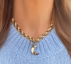 Naszyjnik Łańcuch No.2 o długości 40 cm z zawieszką Lune^Lilou Hot