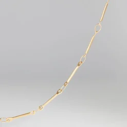 Naszyjnik Bamboo z medalikiem 1,5 cm z masy perłowej pozłacany^Lilou Discount