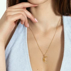 Naszyjnik Lune pozłacany na cienkim klasycznym łańcuszku^Lilou Discount