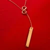 Naszyjnik nieskończoność z blaszką ze złota próby 585 z diamentem (48 cm)^Lilou Online