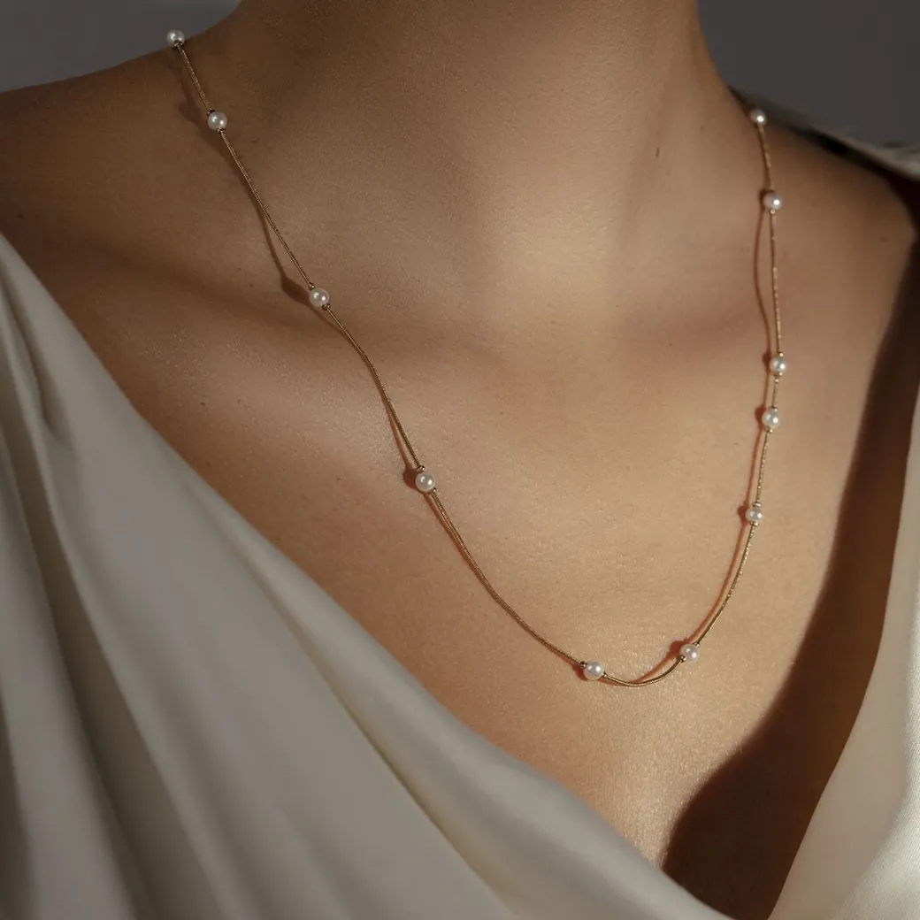 Naszyjnik Pearls pozłacany 60+5 cm^Lilou New