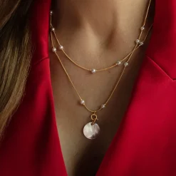 Naszyjnik Pearls pozłacany 40+5 cm^Lilou Sale