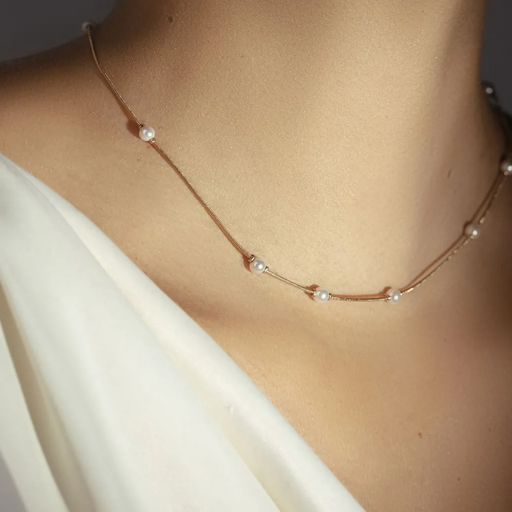 Naszyjnik Pearls pozłacany 40+5 cm^Lilou Sale