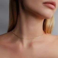 Naszyjnik Sublime z białą emalią pozłacany^Lilou Clearance