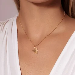 Naszyjnik z pozłacanym Aniołkiem z ażurowym skrzydłem 1,5 cm, na cienkim klasycznym łańcuszku^Lilou Discount