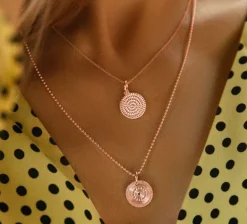 Naszyjnik z zawieszką Boho II różowe pozłocenie^Lilou Outlet