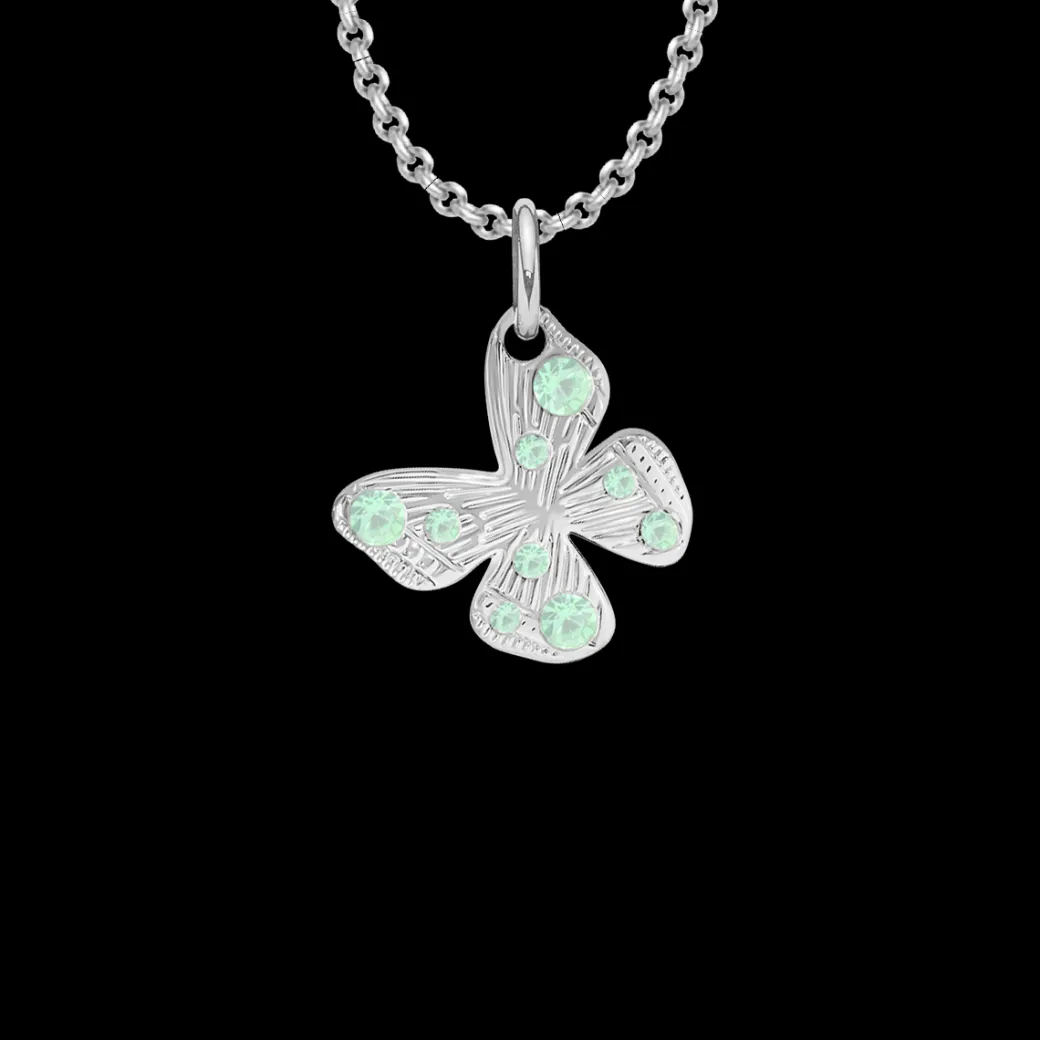 Naszyjnik z zawieszką Papillon 1 cm na cienkim klasycznym łańcuszku posrebrzany^Lilou Fashion