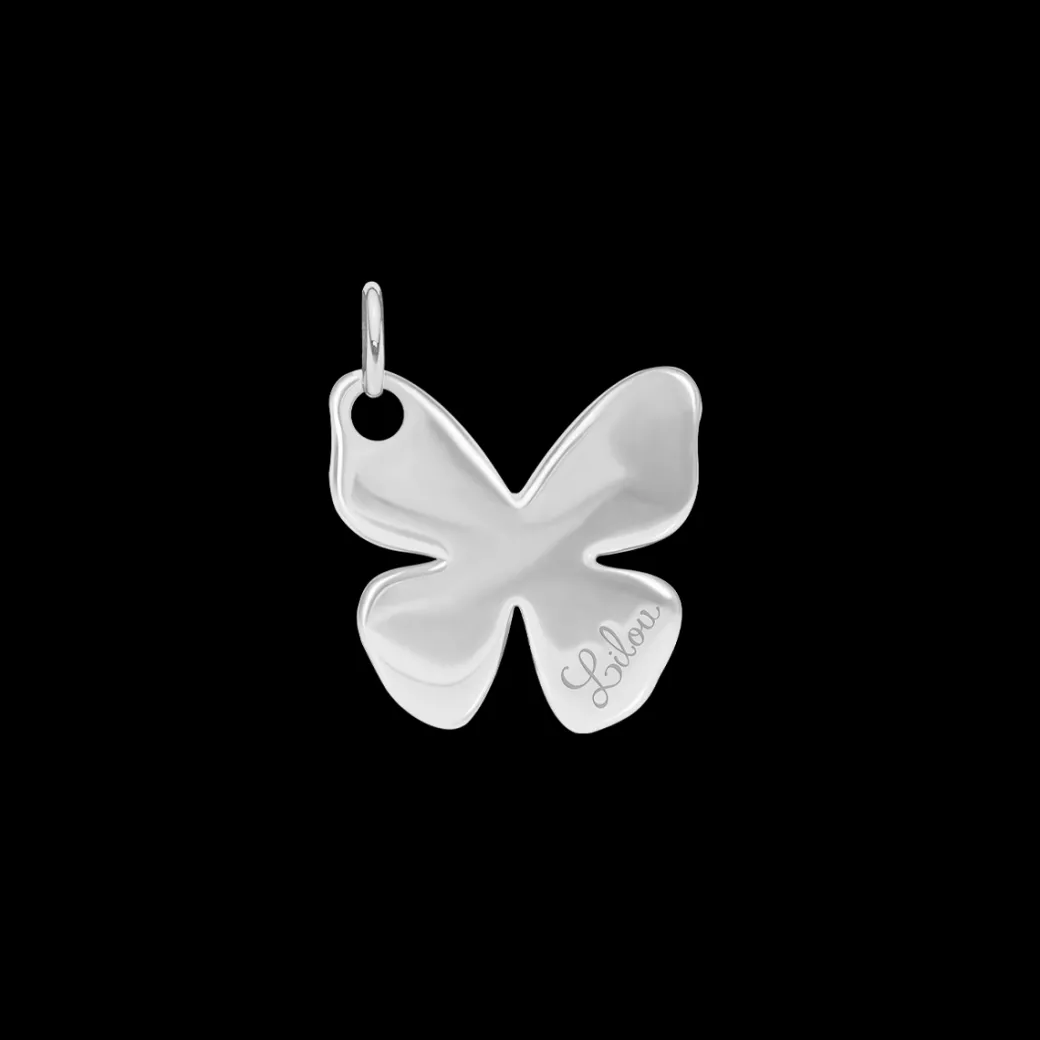 Naszyjnik z zawieszką Papillon 1 cm na cienkim klasycznym łańcuszku posrebrzany^Lilou Fashion