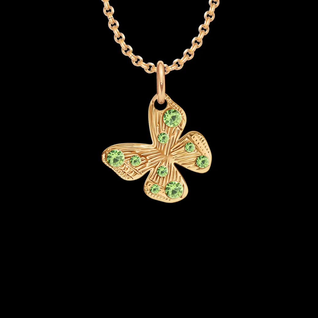 Naszyjnik z zawieszką Papillon 1 cm na cienkim klasycznym łańcuszku, pozłacany^Lilou Sale