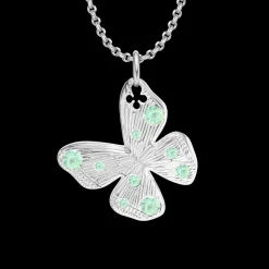 Naszyjnik z zawieszką Papillon 2 cm na cienkim klasycznym łańcuszku posrebrzany^Lilou Online