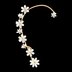 Nausznica Flowers pozłacana z niezapominajkami z masy perłowej prawa^Lilou Clearance