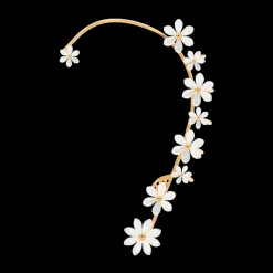 Nausznica Flowers pozłacana z niezapominajkami z masy perłowej lewa^Lilou Sale