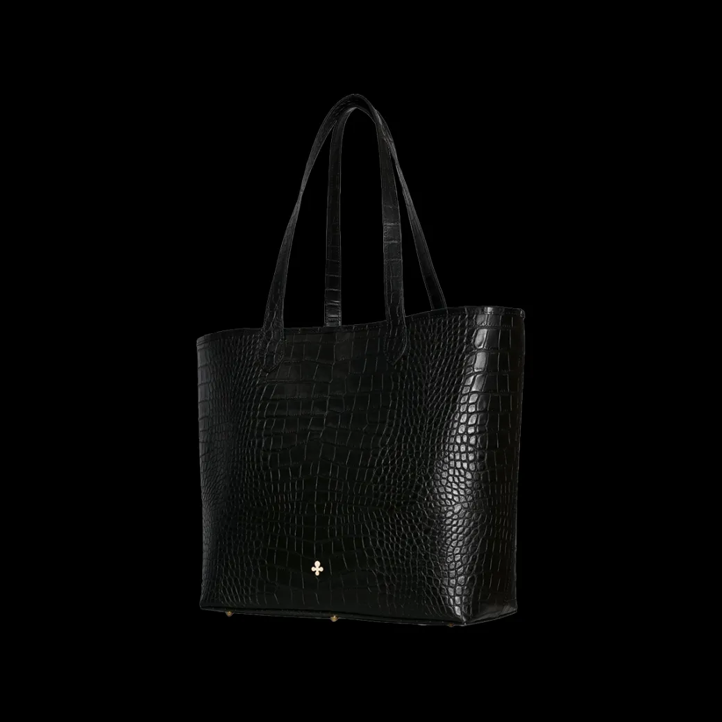 Shopper, czarny krokodyl^Lilou Hot