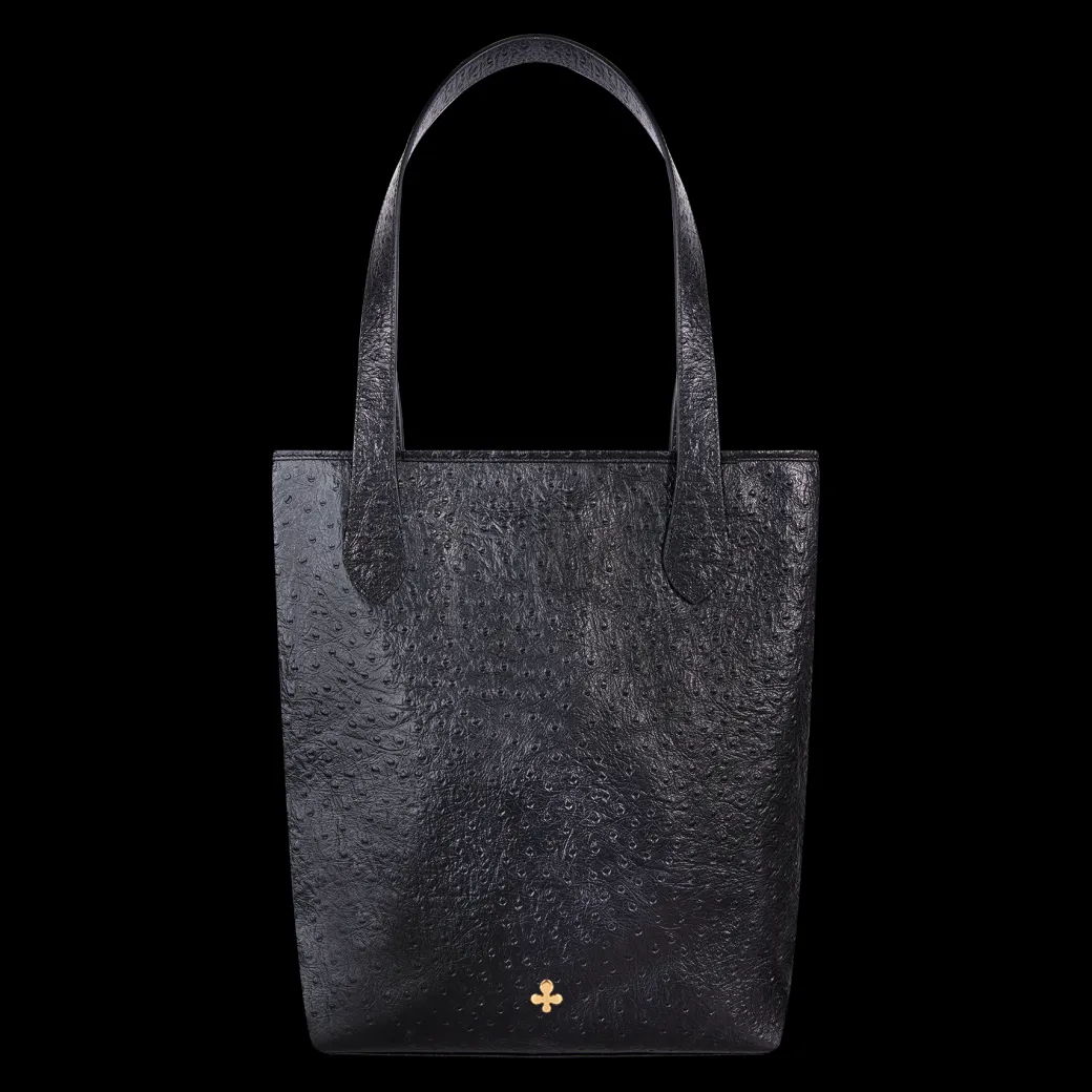 Shopper Mini czarny we wzór skóry strusia^Lilou Best