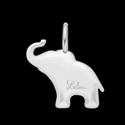 Słoń z białą cyrkonią, posrebrzany 2 cm^Lilou Sale